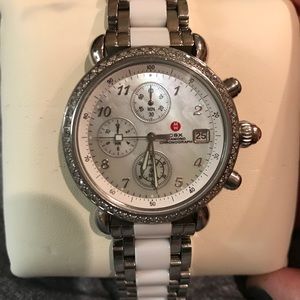 Michele diamond deco watch